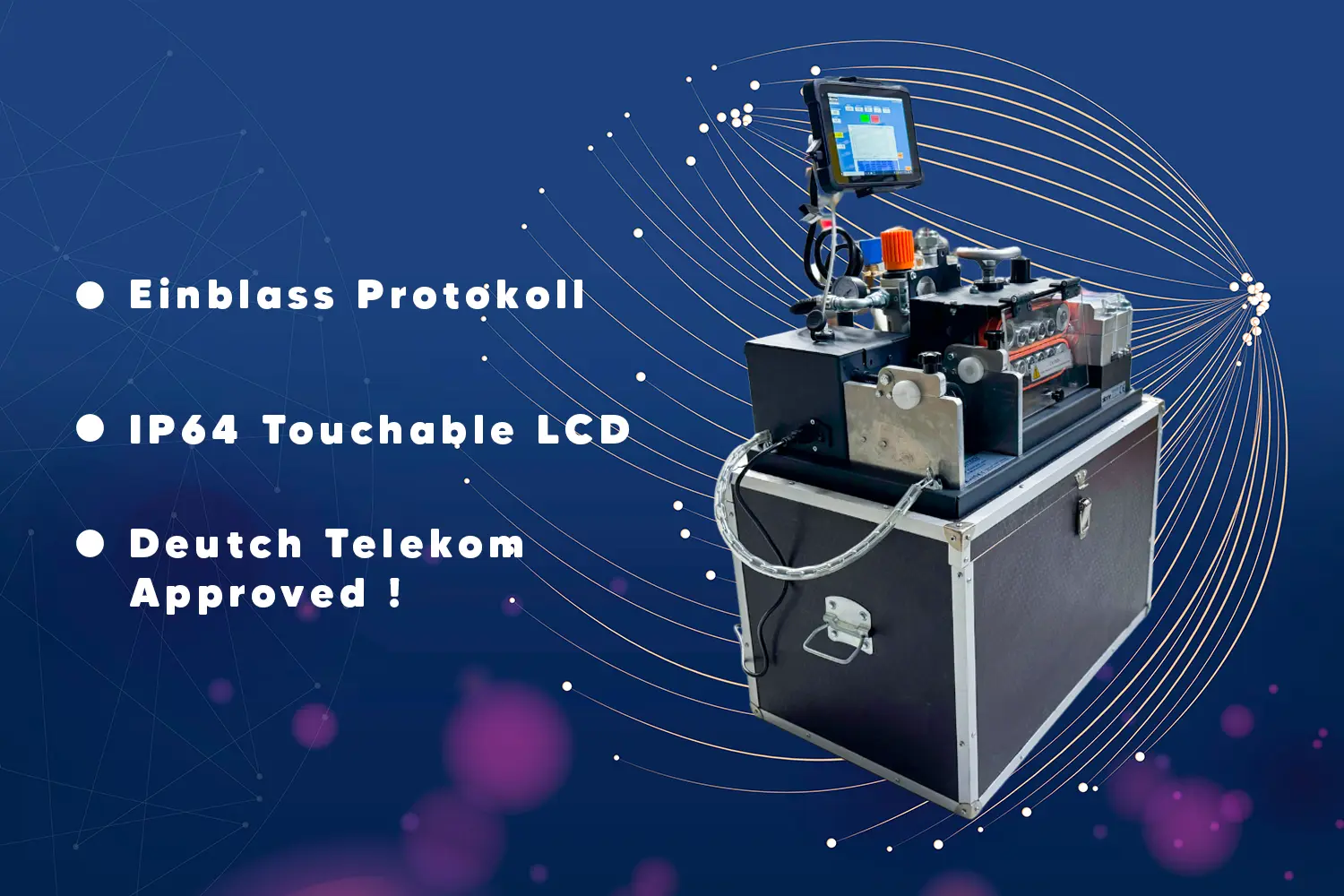 Einblas Protokoll MiniSky Plus cable blowing machine